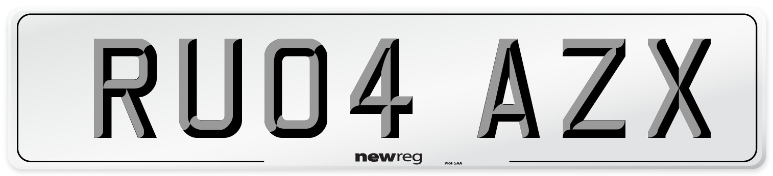 RU04 AZX Number Plate from New Reg